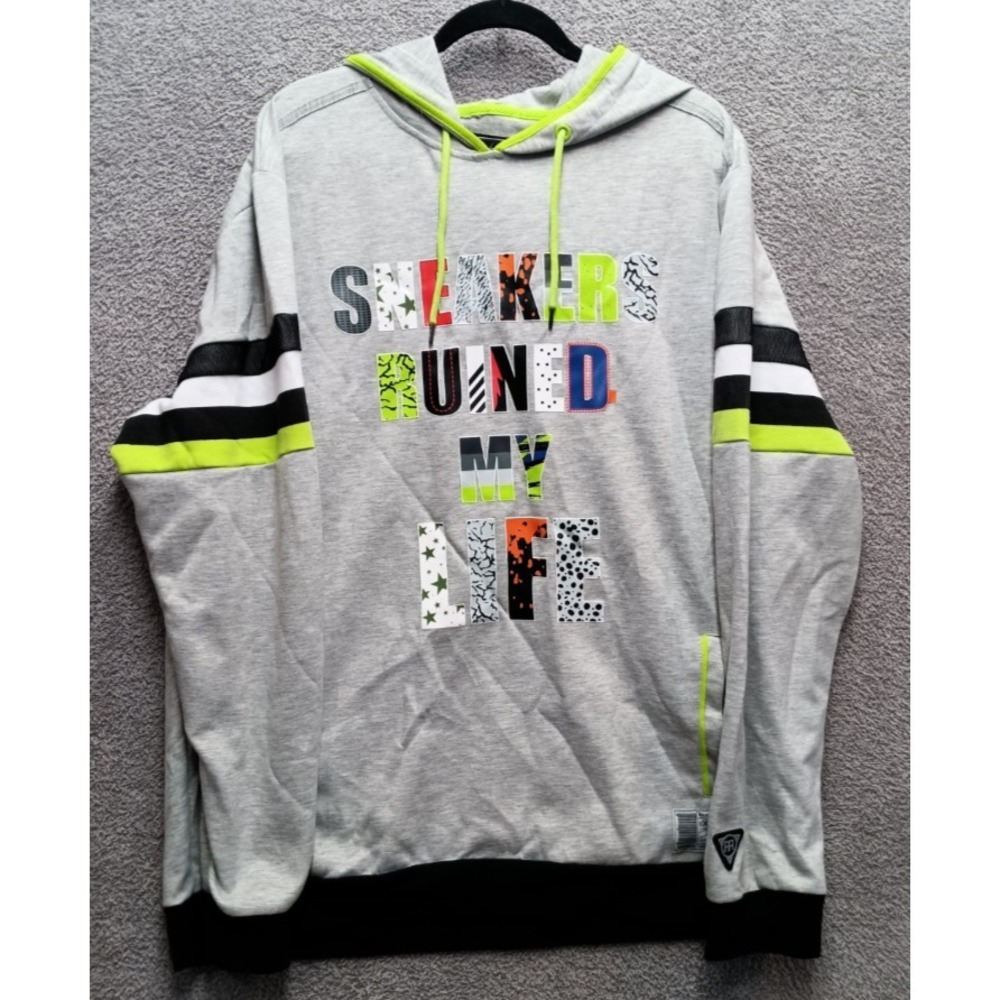 Reason‎ Gray Graphic Hoodie Sneakers Ruined My Life Streetwear XXL